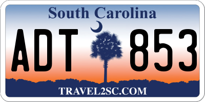 SC license plate ADT853