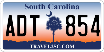 SC license plate ADT854
