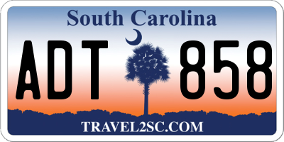 SC license plate ADT858