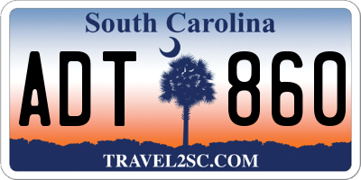 SC license plate ADT860