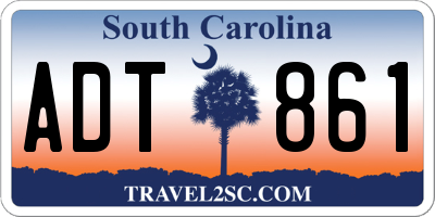 SC license plate ADT861