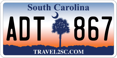 SC license plate ADT867