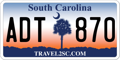 SC license plate ADT870