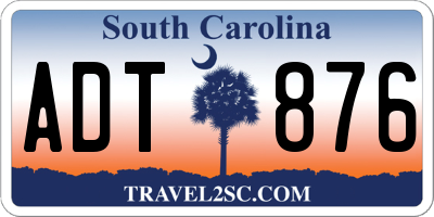 SC license plate ADT876