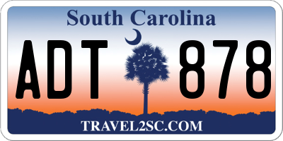 SC license plate ADT878