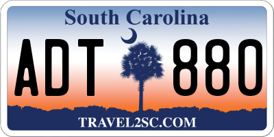 SC license plate ADT880