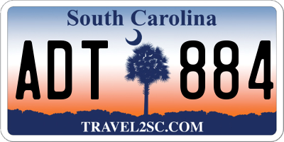 SC license plate ADT884