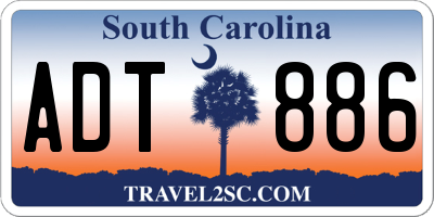SC license plate ADT886