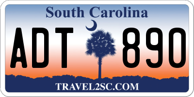 SC license plate ADT890