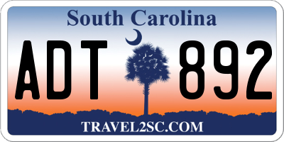 SC license plate ADT892