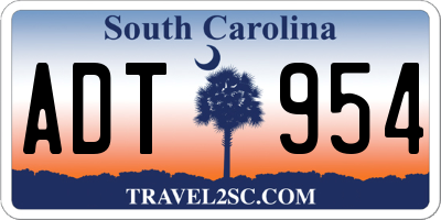 SC license plate ADT954