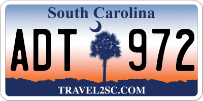 SC license plate ADT972