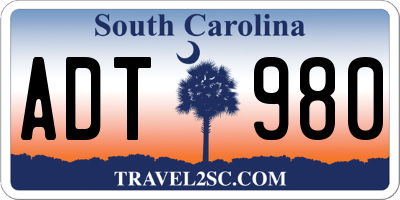 SC license plate ADT980