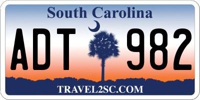 SC license plate ADT982