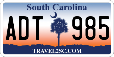 SC license plate ADT985
