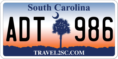 SC license plate ADT986