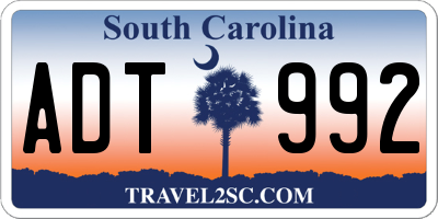 SC license plate ADT992