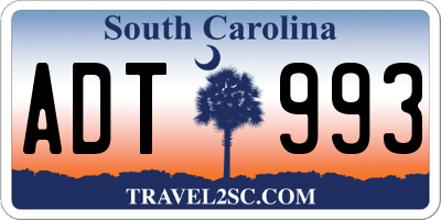 SC license plate ADT993