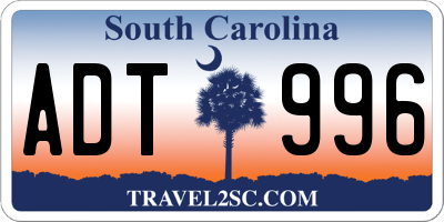 SC license plate ADT996