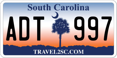 SC license plate ADT997