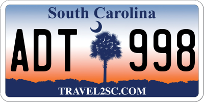 SC license plate ADT998