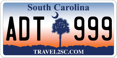 SC license plate ADT999