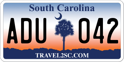 SC license plate ADU042