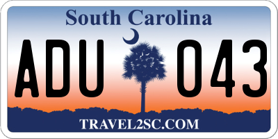 SC license plate ADU043