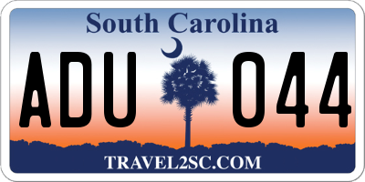 SC license plate ADU044