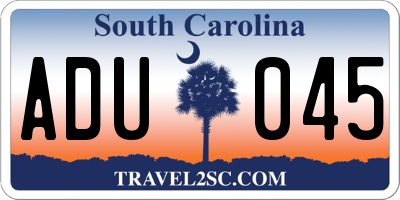 SC license plate ADU045