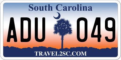 SC license plate ADU049