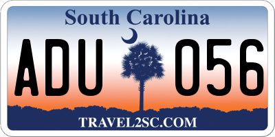 SC license plate ADU056