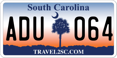 SC license plate ADU064