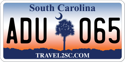 SC license plate ADU065