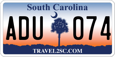 SC license plate ADU074