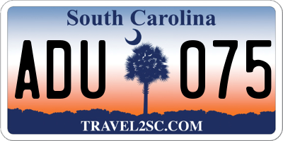 SC license plate ADU075