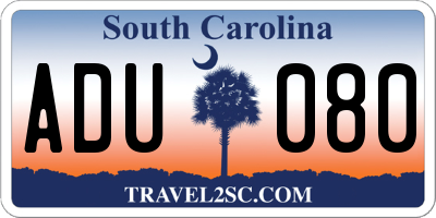 SC license plate ADU080