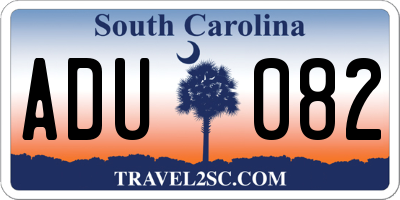 SC license plate ADU082