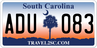 SC license plate ADU083