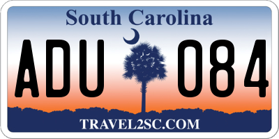 SC license plate ADU084
