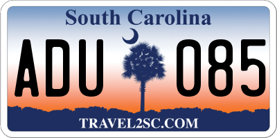 SC license plate ADU085