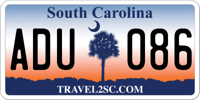 SC license plate ADU086
