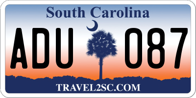 SC license plate ADU087