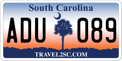 SC license plate ADU089