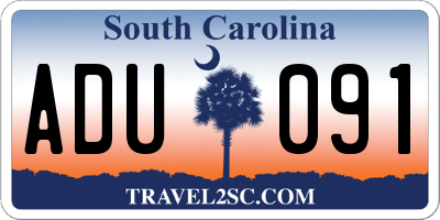 SC license plate ADU091