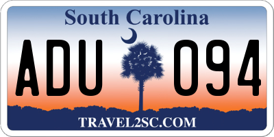 SC license plate ADU094