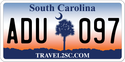 SC license plate ADU097