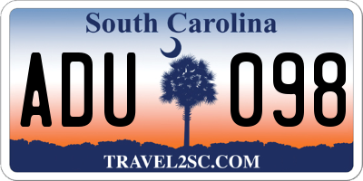 SC license plate ADU098