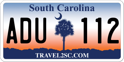 SC license plate ADU112