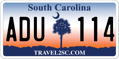 SC license plate ADU114